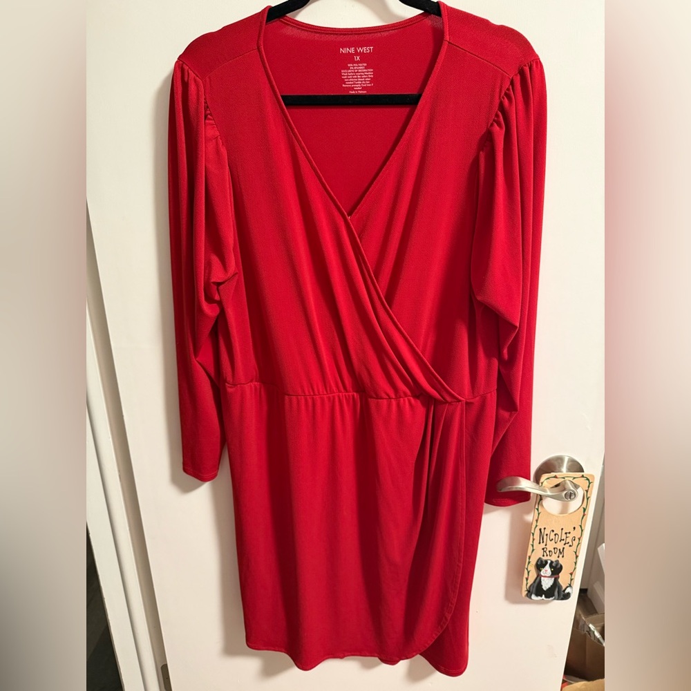 Red Wrap-Style Women's Dress